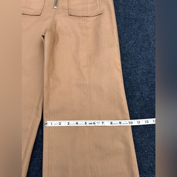 Cinq à Sept Azure Long Wide Leg Jeans Pants in Sahara Tan Trousers Size 6 - Picture 16 of 16